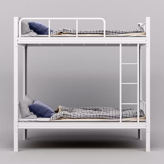 Full Size Loft Bed/Metal Loft Bunk Bed with Wood Desk