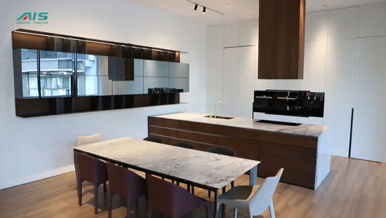 Modern American Style Luxury Rustic Designs High End Customize House Grey Shaker L Shaped Lacquer Cabinet Kitchen Furniture