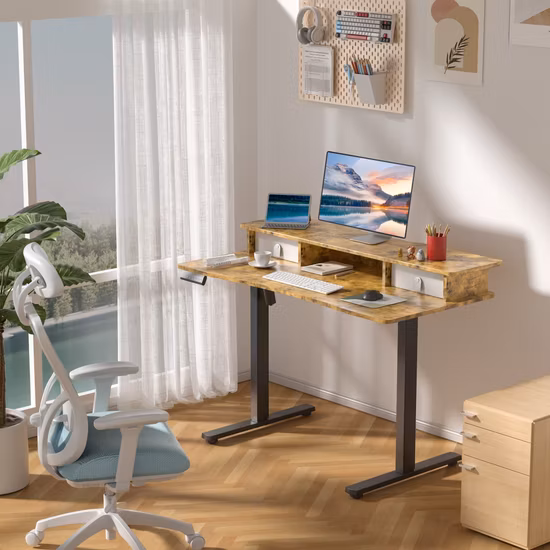 Sit Stand Electric Standing Height Adjustable Study Computer Desk