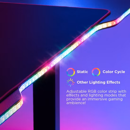 Wholesale Customizable Motorized Single Motor Electric Computer Laptop Height Adjustable Sit Stand Table Gaming Standing Desk with LED RGB Lighting