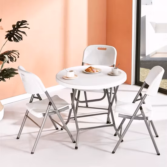 Wholesale Outdoor Garden Furniture 6FT X 2.4FT Rectangle White Outdoor Plastic HDPE Folding Foldable Table for Parites Events Wedding